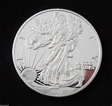 1 Troy Oz Fine zilveren 2013 WALKING LIBERTY munt verguld!!