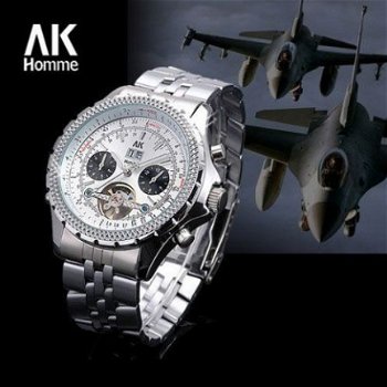 Alias kim Homme automatic Tourbillon Aviator Horloge!!! - 2