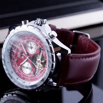 JARAGAR automatic Tourbillon Aviator Horloge!! - 4