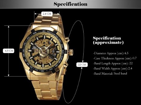 Automatic Forsining skeleton Sports Design Horloge!!! - 4