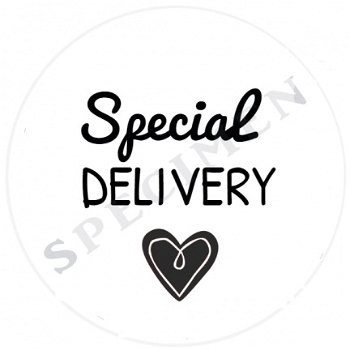 Witte stickers special delivery Ø 40mm (24 stuks) - 1