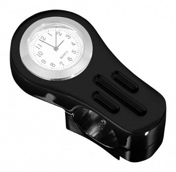 Zwart Stuur klokje Wit uurwerk (22, 25mm) - 1