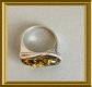 Mooie zilveren (925) ring met barnsteen - 3 - Thumbnail