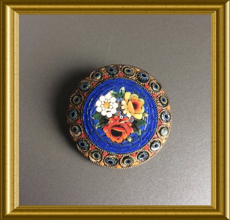 Mooie grote micro mozaiek broche - Afbeelding 6