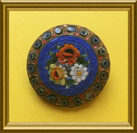 Mooie grote micro mozaiek broche - nr. 1