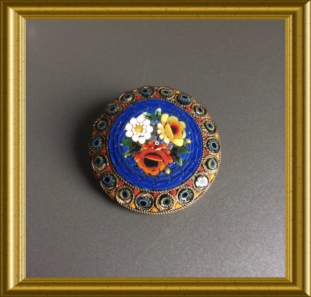 Mooie grote micro mozaiek broche - Afbeelding 2