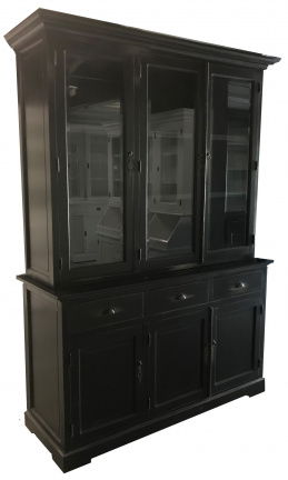 Buffetkast Haarlo zwart - zwart geschuurd 165 x 50/40 x 220cm - nr. 1