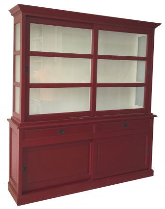 Buffetkast Montfoort 2 rood - wit 200 x 50/40 x 220cm - nr. 1