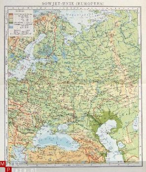 oud landkaartje Sovjet Unie (Europa) - 1