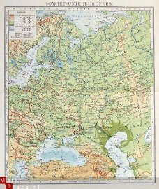 oud landkaartje Sovjet Unie (Europa)