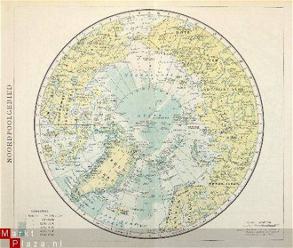 oud landkaartje Noordpool - 1