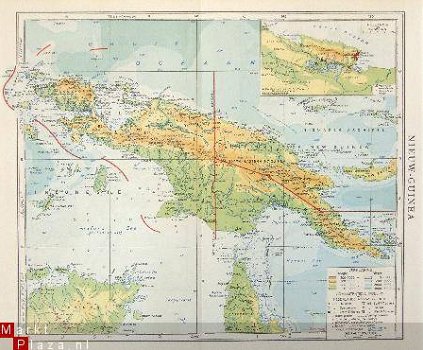 oud landkaartje Nieuw Guinea - 1