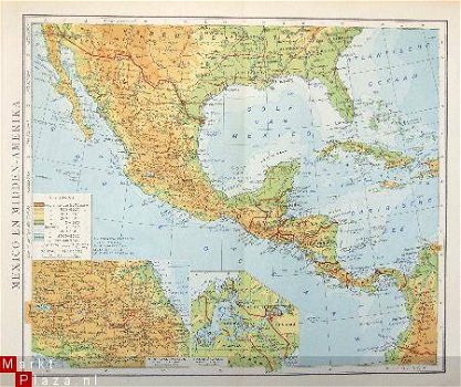 oud landkaartje Mexico Midden Amerika - 1