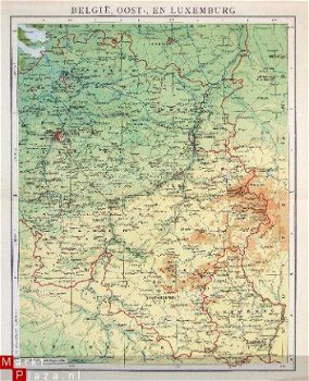 oud landkaartje Belgie Oost en Luxemburg - 1