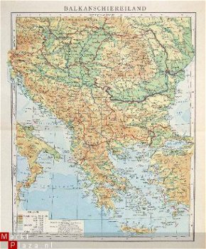 oud landkaartje Balkan schiereiland - 1