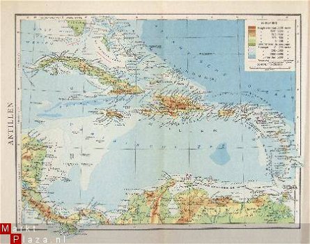 oud landkaartje Antillen - 1