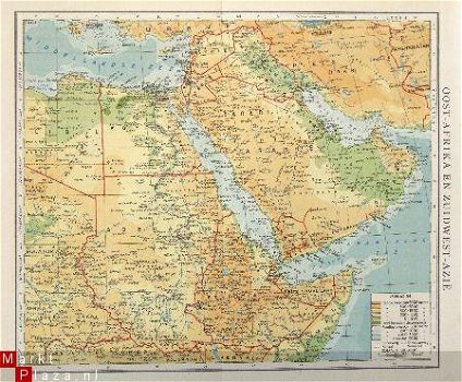 oud landkaartje Oost Afrika en zw Azie - 1