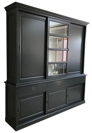 Buffetkast Nijkerk antraciet 240 x 50/40 x 240 dichte zijdeuren - nr. 1