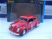 Bburago 1/18 VW Volkswagen Kever Beetle Rood - 1 - Thumbnail