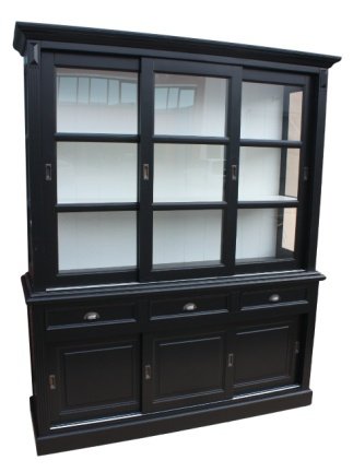 Buffetkast Dronten zwart - wit 180 x 50/45 x 220cm - nr. 1