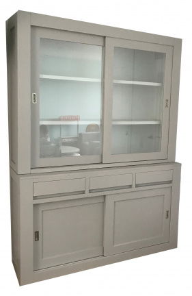 Buffetkast Diemen grijs - wit 160 x 50/40 x 220cm greeploos - nr. 1