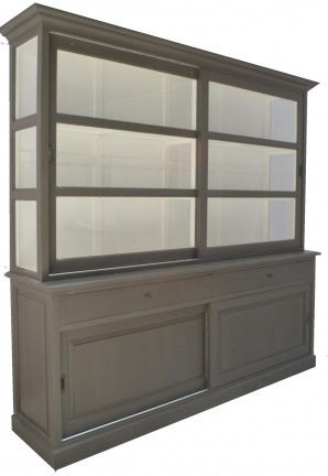 Buffetkast Lisse grijs - wit 240 x 50/40 x 220cm - nr. 1