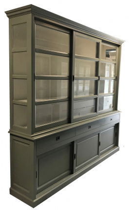 Buffetkast Nijkerk Engels groen - wit 260 x 50/40 x 240cm - nr. 1