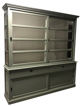 Buffetkast Nijkerk Engels groen - wit 240 x 50/40 x 240cm - nr. 1