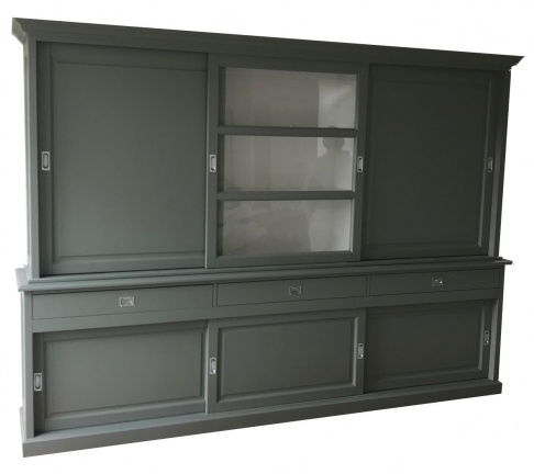 Buffetkast Putten Engels groen- wit 300 x 220cm dichte zijdeuren - nr. 1