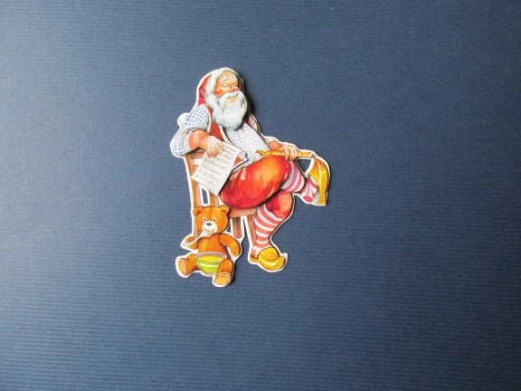 k137 KERST 3d plaatje, kerstman / beertje - nr. 1