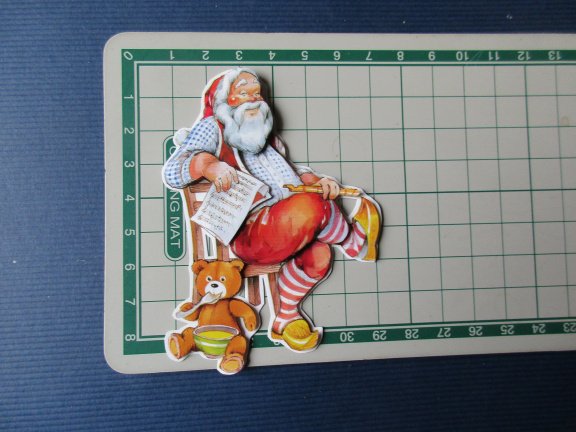 k137 KERST 3d plaatje, kerstman / beertje - Afbeelding 2