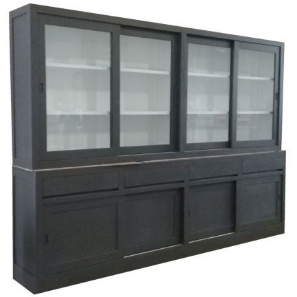 Buffetkast Heerlen antraciet - wit 300 x 50/40 x 215cm greeploos - nr. 1