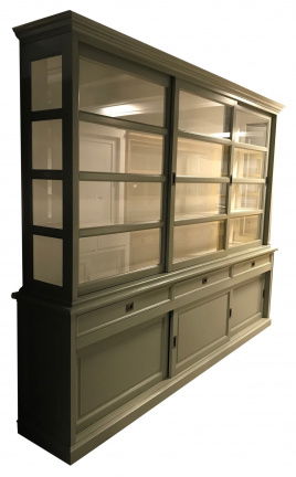 Buffetkast Sneek XL Engels groen - wit 300 x 50/40 x 240cm - nr. 1