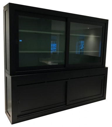Buffetkast Diemen zwart - groen strak design laden greeploos 260 x 220cm - nr. 1