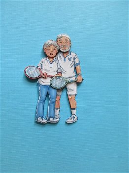 6 Funky Nanna & Grandpa... 3d plaatje, tennis. - 0
