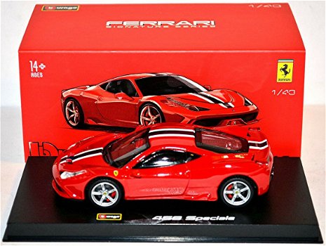 1:43 Bburago Signature Serie 18-36901 Ferrari 458 Speciale rood - 0