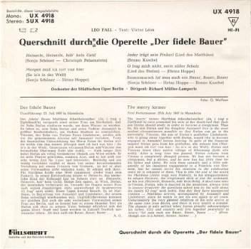 EP Operette - Leo Fall - Der fidele Bauer - 2