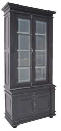 Buffetkast Lara zwart - grijs 100 x 50/40 x 240cm espagnolet - nr. 1