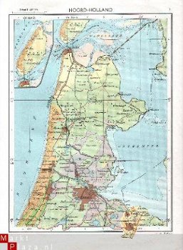 oud landkaartje Utrecht / Noord - Holland - 1