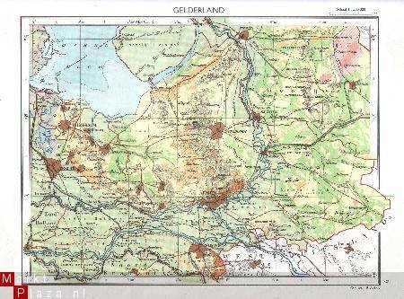 oud landkaartje Gelderland / Overijssel - 1