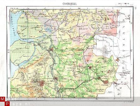 oud landkaartje Gelderland / Overijssel - 1