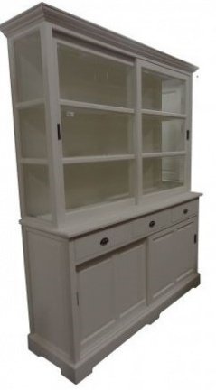 Tijdloze white wash buffetkast met schuifdeuren 160cm breed - nr. 1