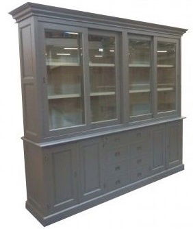 Moderne Antraciete kast landelijke look 240cm grijze binnenkant - nr. 1