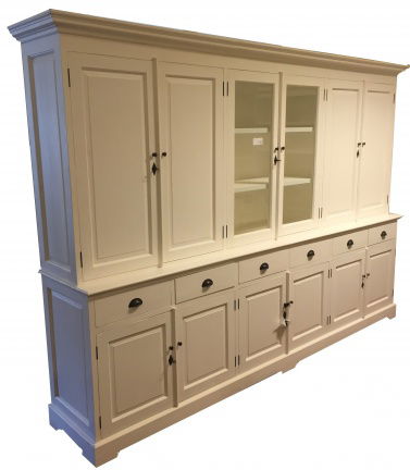 Grote buffetkast white wash met dichte zijdeuren 300cm breed - nr. 1
