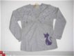 grijs shirt met poes en strasssteentjes in mt 134/140 - 1 - Thumbnail