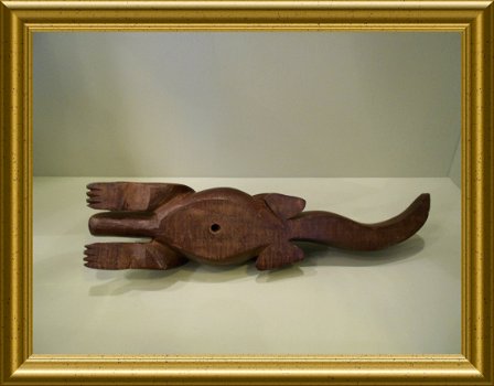 Oud houtsnijwerk : krokodil // vintage wood carving: crocodile - 6