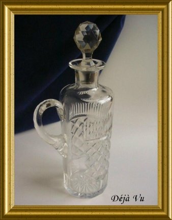 Oude kleine karaf : geslepen kruikje // vintage carafe - Afbeelding 6