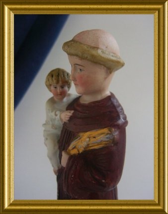 Oud biscuit porseleinen beeldje : Antonius - Afbeelding 5