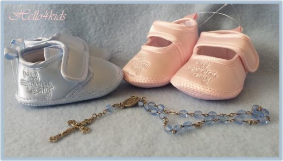 doopschoentjes baby bruidsmeisjes schoentjes met kant - Afbeelding 2