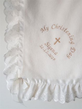 broderie Doop deken doopdeken kleding doopkleed naam en datum - nr. 1
